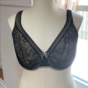 Cacique Black Lace 40DDD Underwire Bra